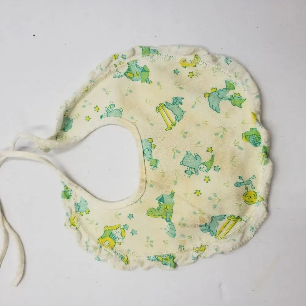 Vintage Baby Bibs Care Bears Dr Suess USA Made Lot of 3